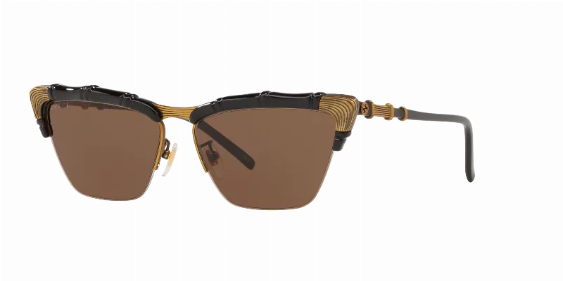 GUCCI Woman Sunglasses GG0660S  -  Frame color: Black Gold, Lens color: Brown