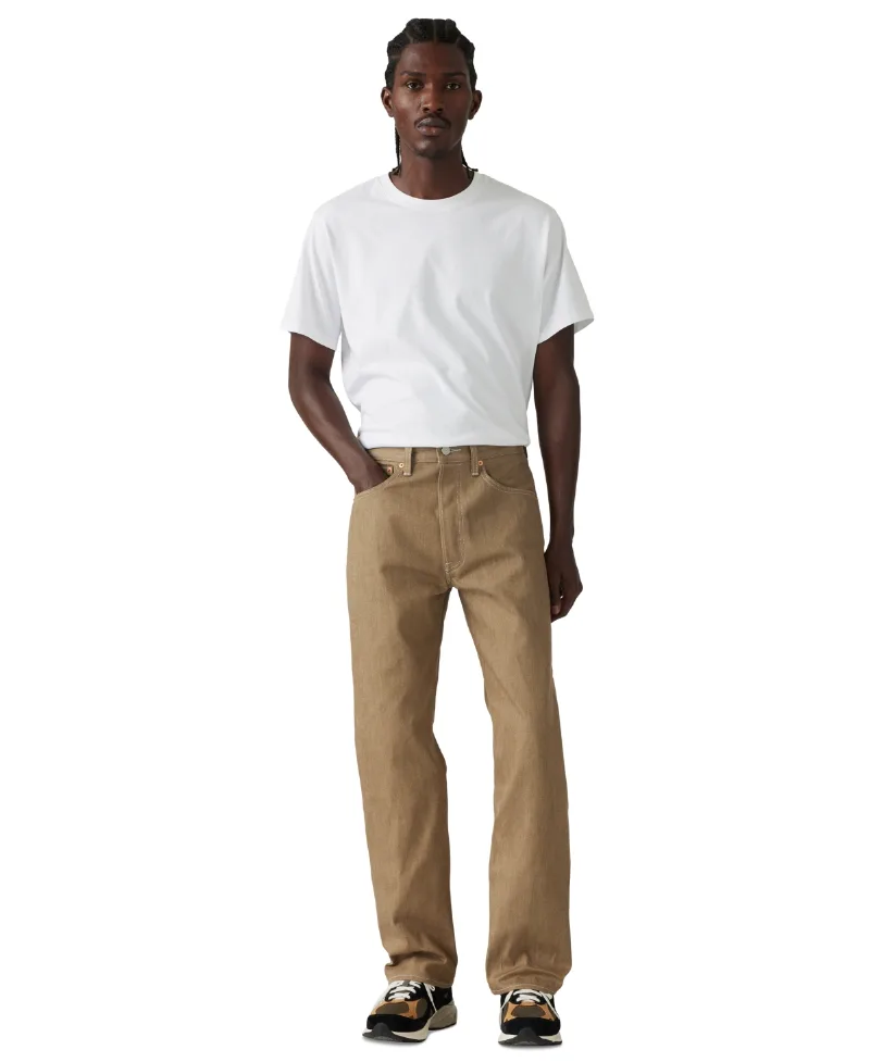 Levi's Men's 501 Original Shrink-to-Fit Non-Stretch Jeans - Beige