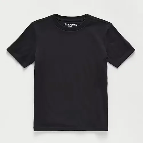 Thereabouts Little & Big Kid Boys Crew Neck Short Sleeve T-Shirt, Xl (18-20) Husky, Black
