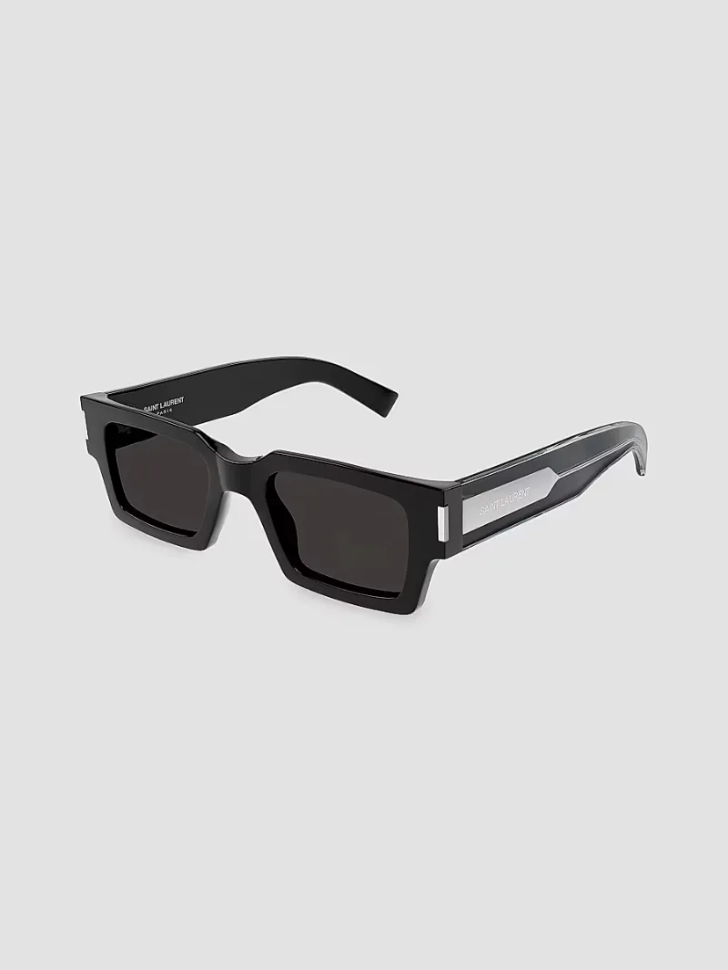 Saint Laurent Men's Naked Wirecore 50MM Rectangular Acetate Sunglasses - Black