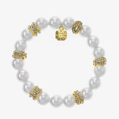 Monet Jewelry Womens Simulated Pearl Stretch Bracelet, One Size, White