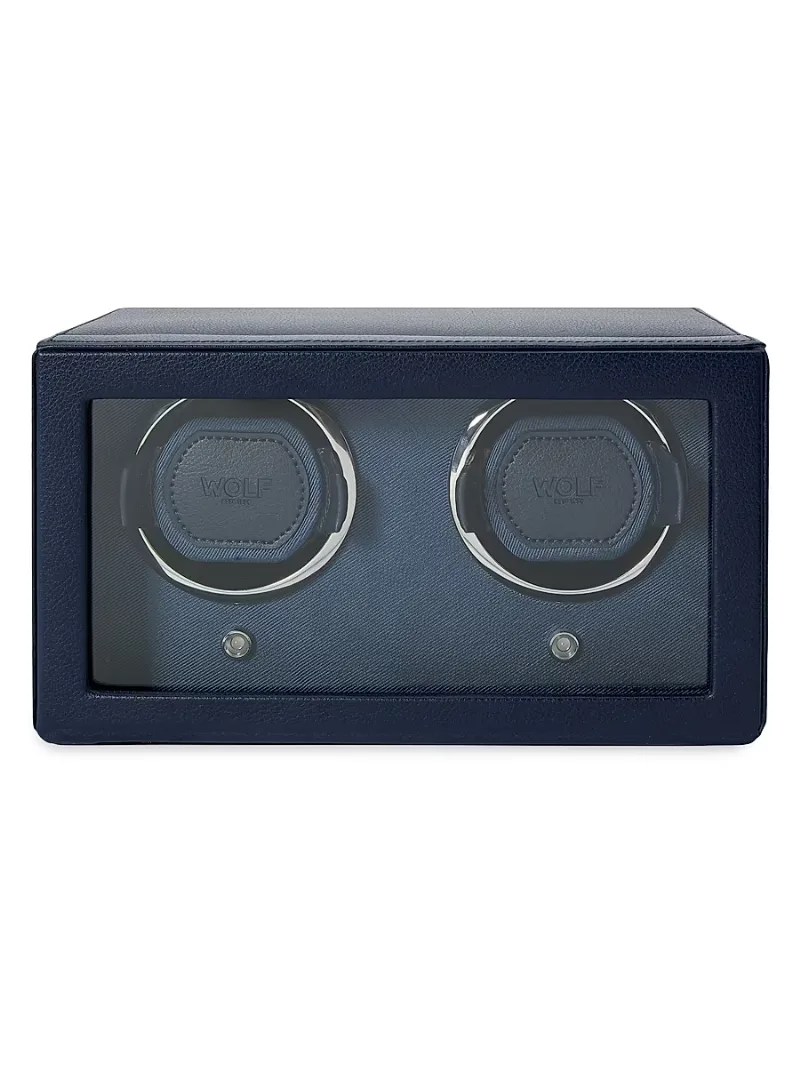 Wolf Cub Double Watch Winder With Cover - Navy