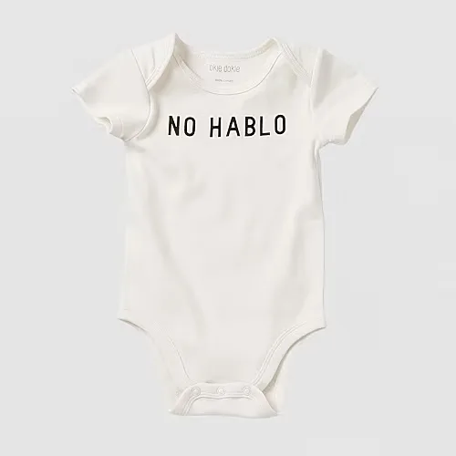Okie Dokie Baby Unisex Round Neck Short Sleeve Rib Bodysuit, 18 Months, White