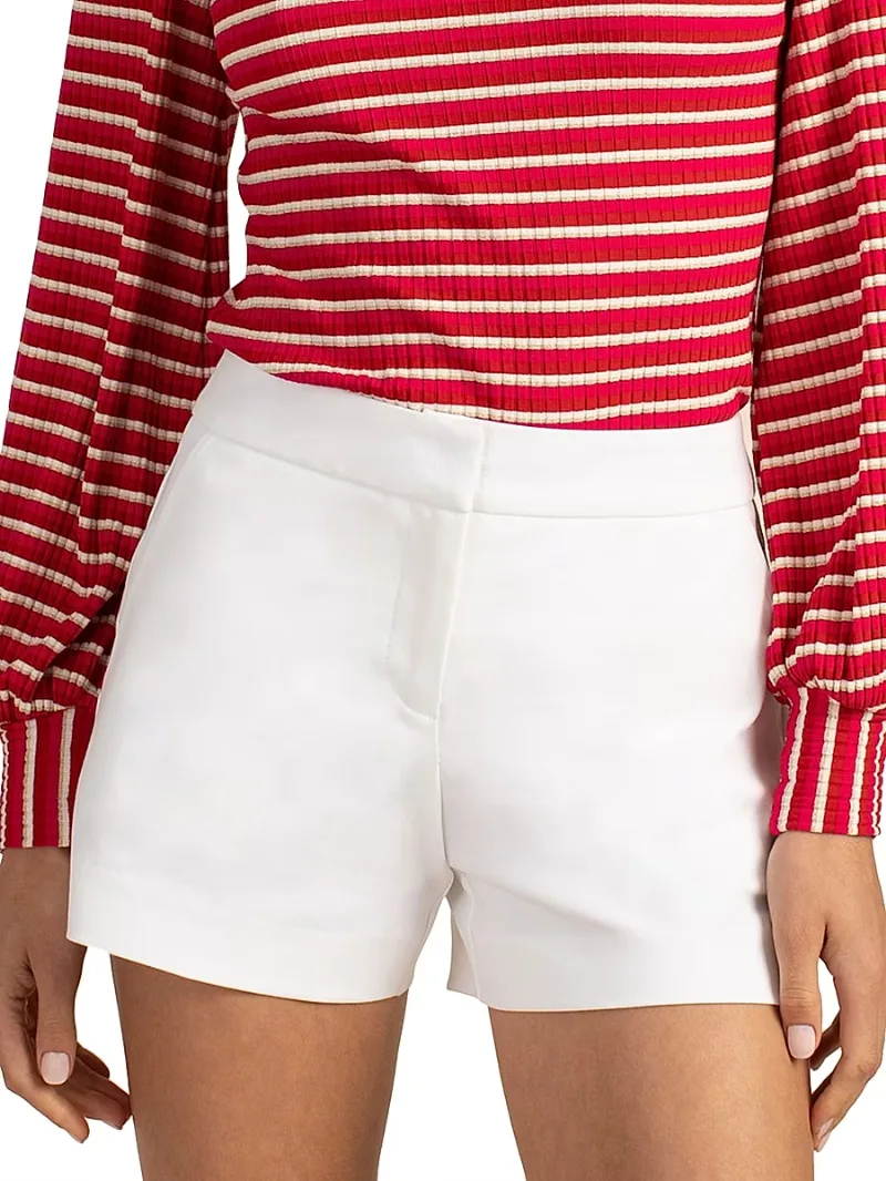Trina Turk Women's Corbin Stretch-Cotton Shorts - White - Size 2