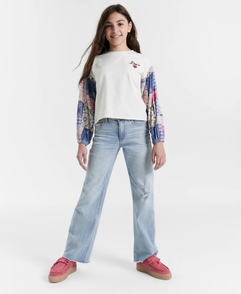 Levi's Big Girls Vintage-Like Mid Rise Wide Leg Jeans - Bauhaus Blues