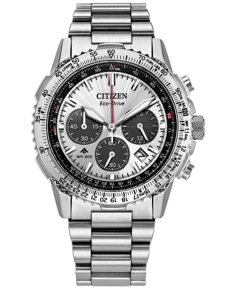 Citizen Men's Promaster Air Navihawk Silver-Tone Stainless Steel Bracelet Watch 40mm - Silver-tone