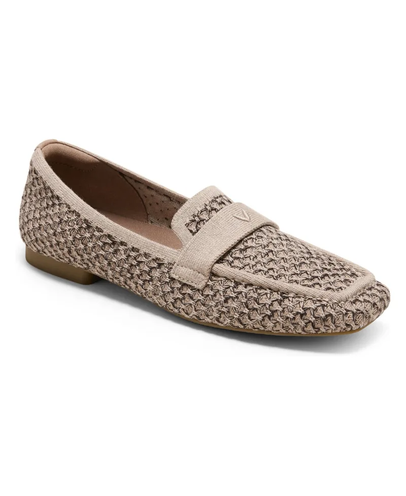 Vivaia Silvie Square-Toe Arch Support Loafers - Apricot camel  dark taupe