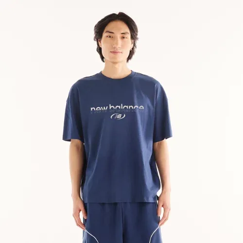 New Balance Men's Trackside T-Shirt - Blue (Size 2XL)