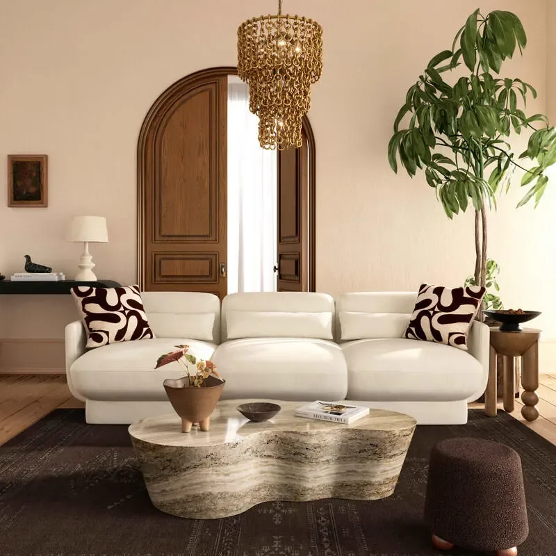 Ashley TOV Furniture Azalea Sofa, Cream