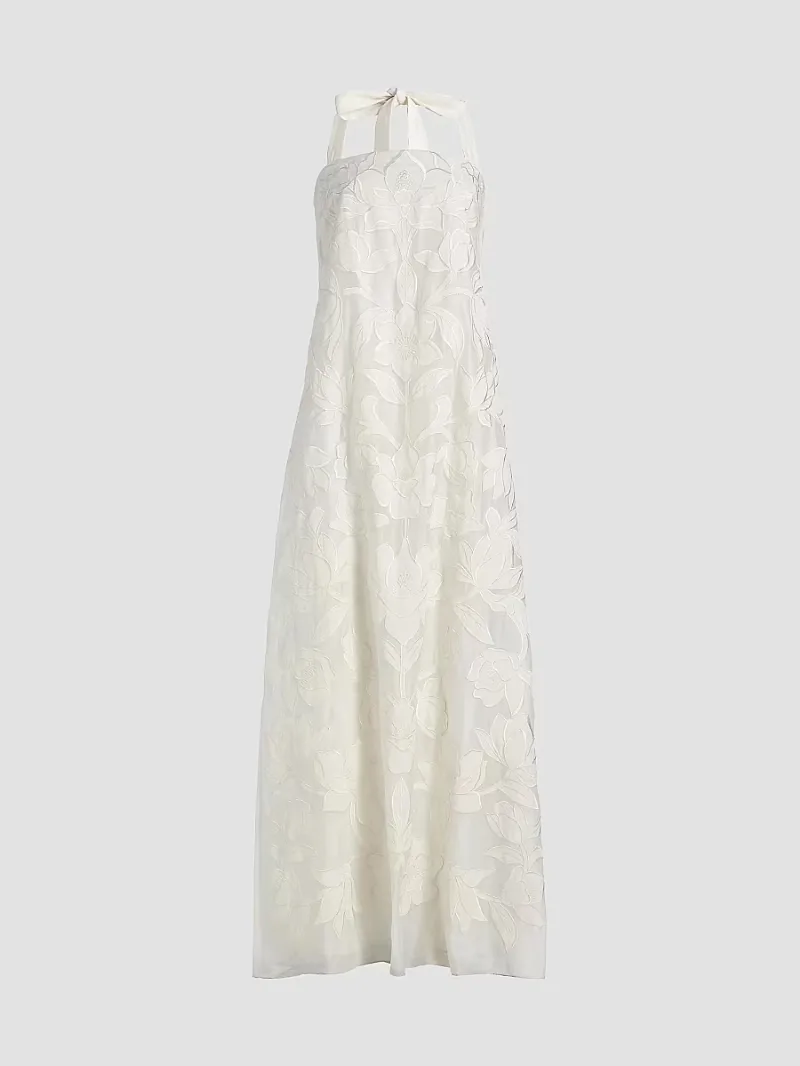 SACHIN BABI Women's Amal Floral Lace A-Line Gown - Alabaster - Size XS