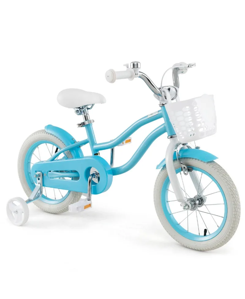 14 Inch Kids Bike with Dual Brakes and Adjustable Seat Height - Blue