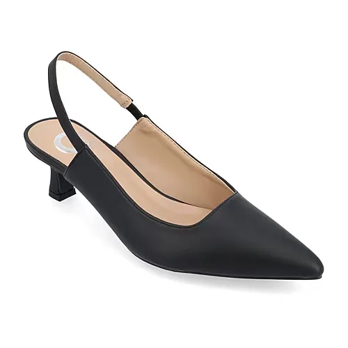 Journee Collection Paulina Womens Pointed Closed Toe Spool Heel Pumps, 10 Wide, Black