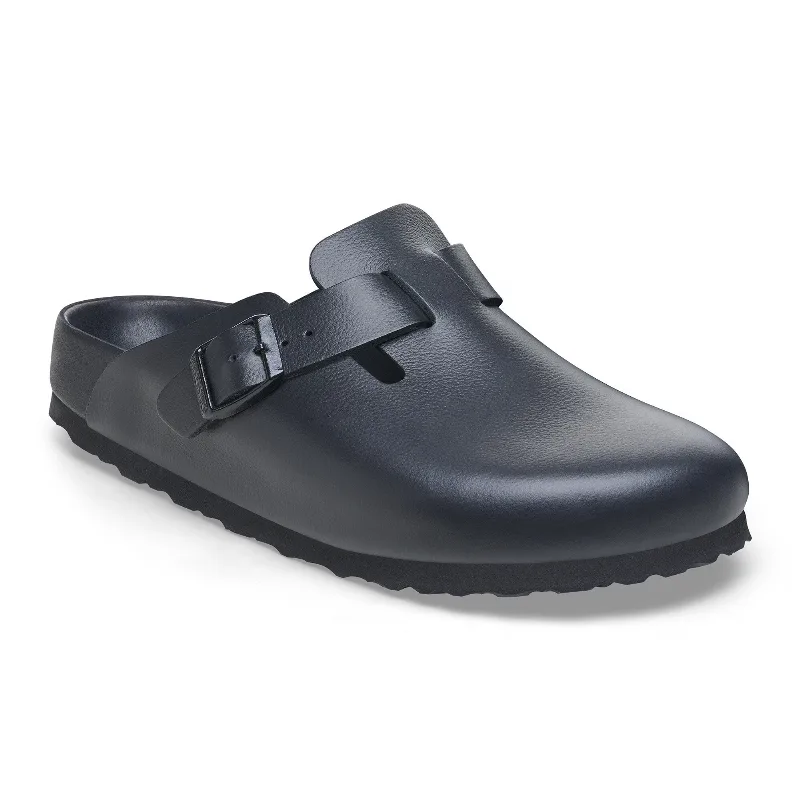 BIRKENSTOCK Boston Leather Black Clogs