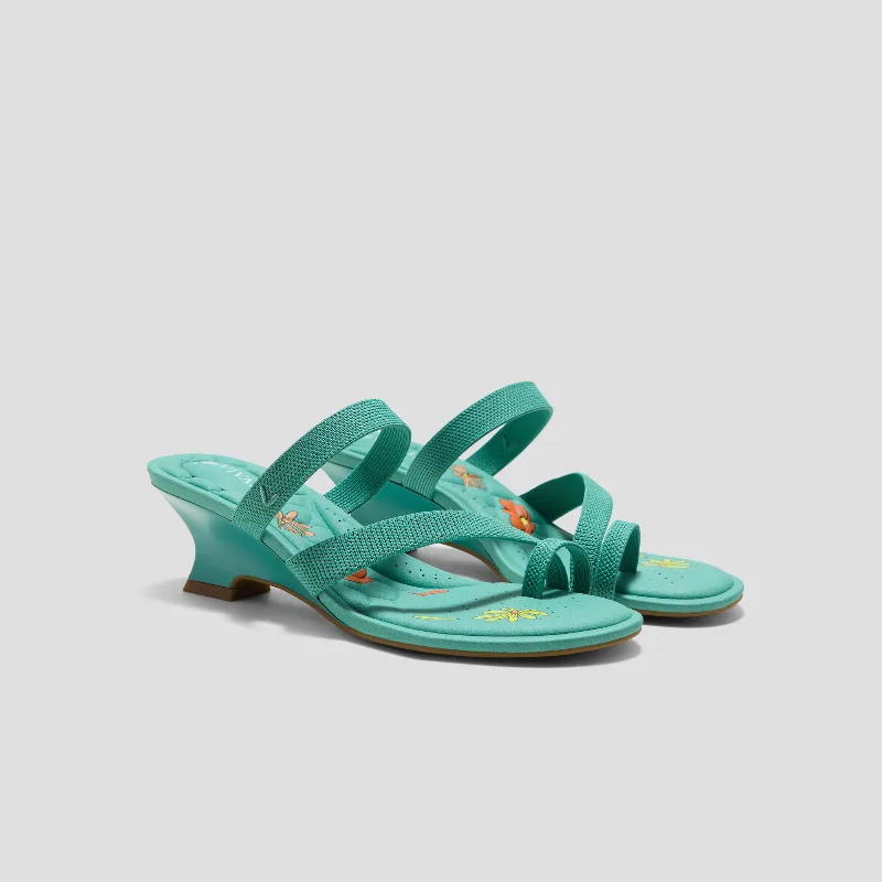 VIVAIA Round-Toe Toe Ring Sandals (Eden)|TURQUOISE|US 8