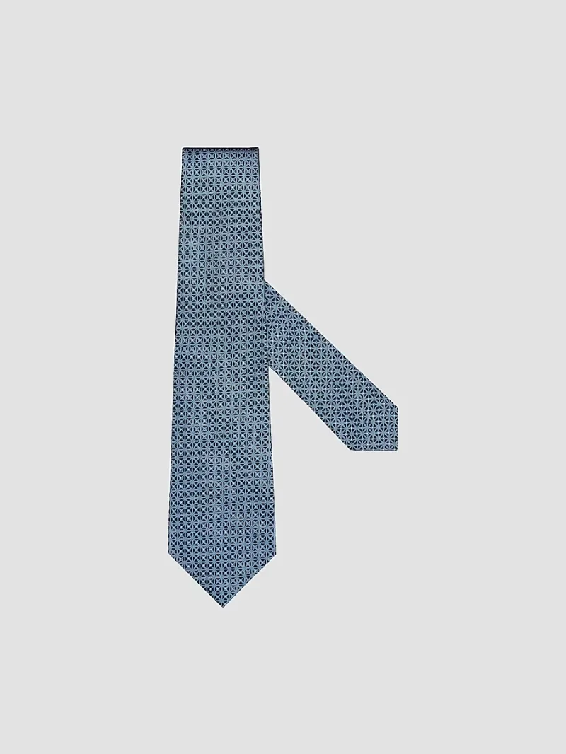 ZEGNA Men's Geometric Tie - Light Blue