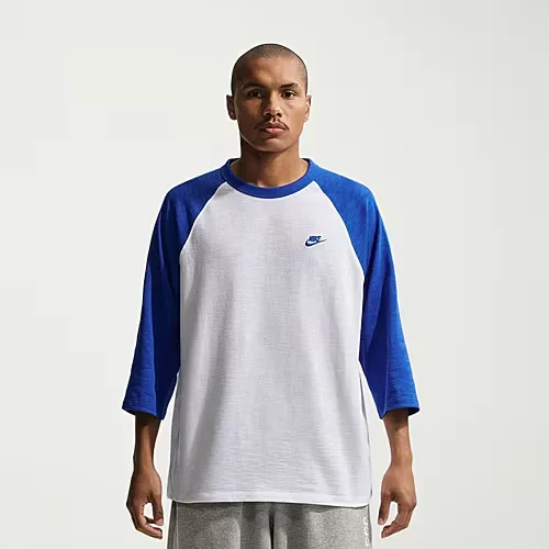 Nike Mens Crew Neck 3/4 Sleeve Active T-Shirt, Small, White