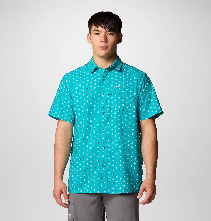 Columbia Men's PFG Super Slack Tide Short Sleeve Shirt - Miami Dolphins-
