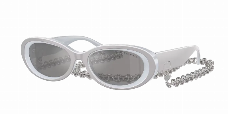 TIFFANY & CO. Woman Sunglasses TF4221  -  Frame color: Silver Metallic, Lens color: Light Grey Mirror Silver