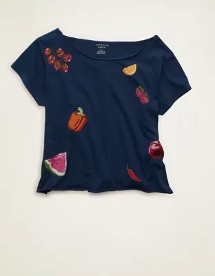 AE Off-the-Shoulder Graphic T-Shirt