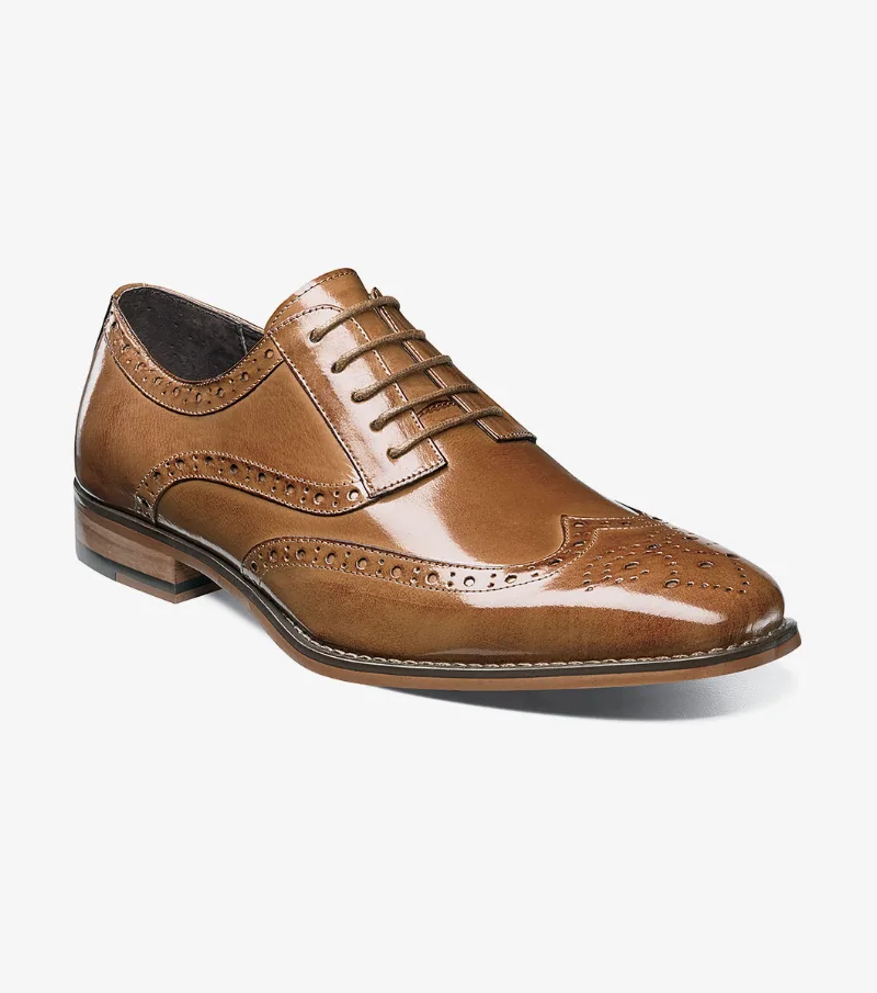 Stacy Adams Shoes Tinsley Wingtip Oxford Tan Size 15