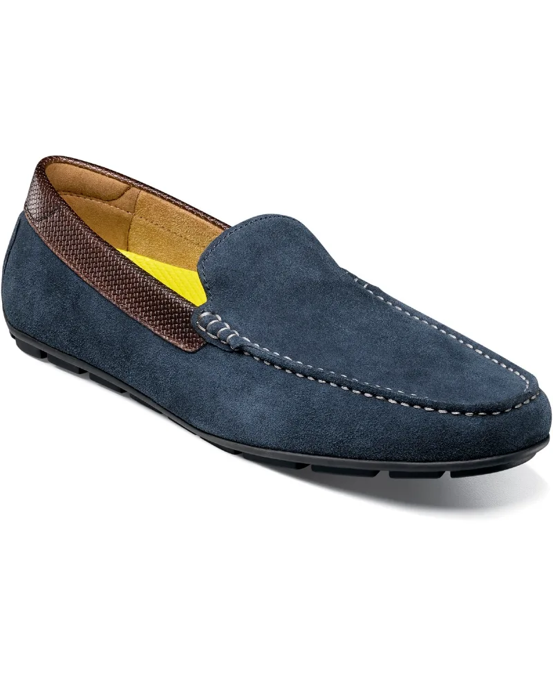 Florsheim Men's Motor Moc Toe Venetian Driver Loafer - Navy/brown