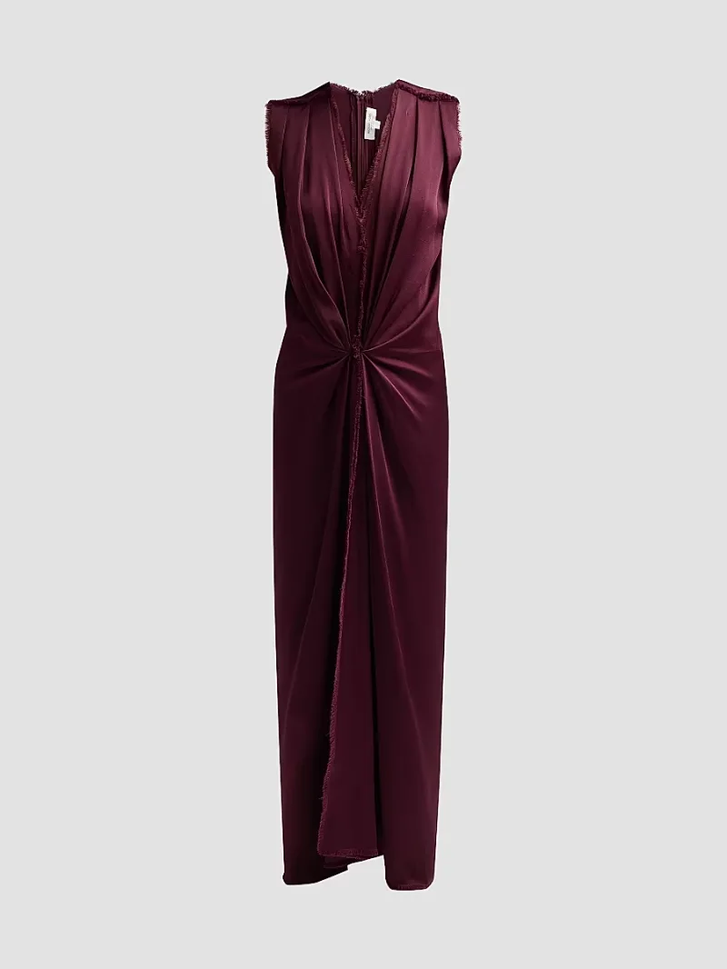 Michael Kors Collection Women's Draped Column Gown - Wine - Size 6