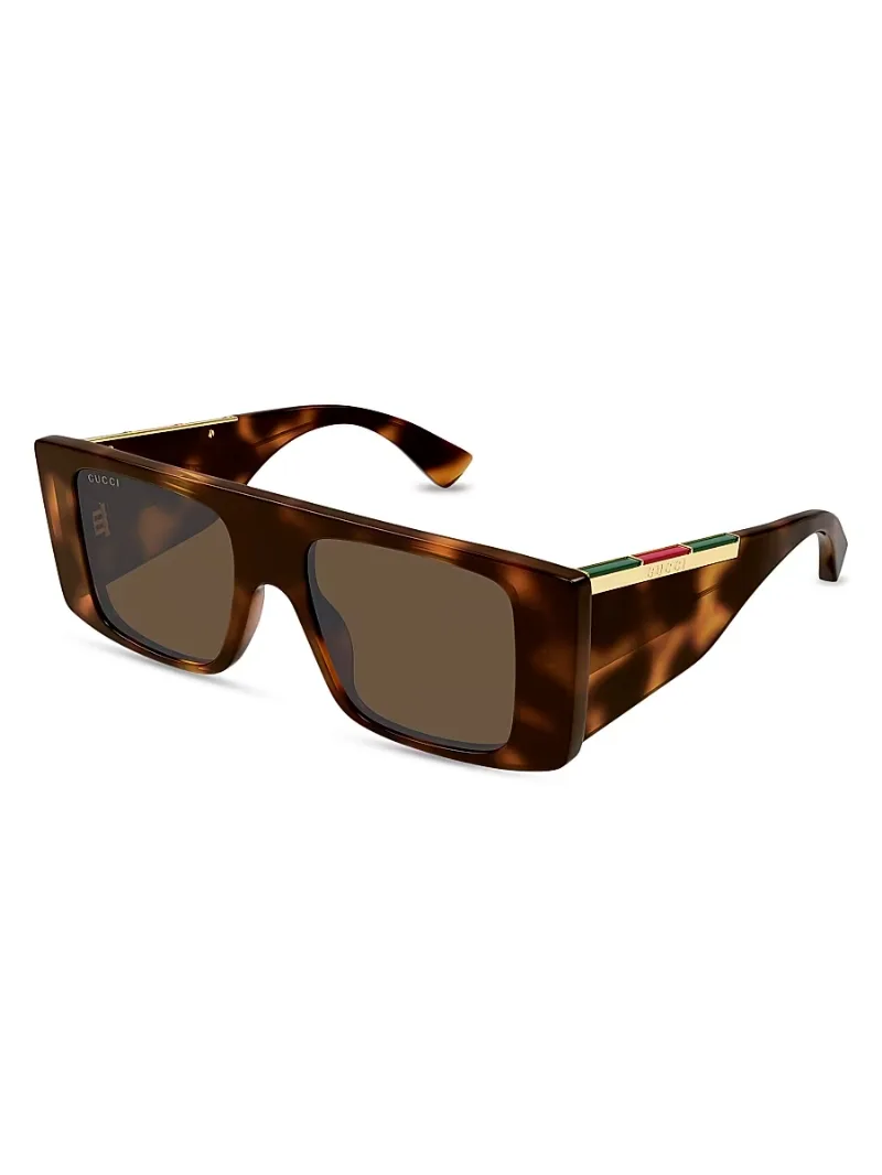 Men's 50MM Squared Sunglasses - Tortoise Havana