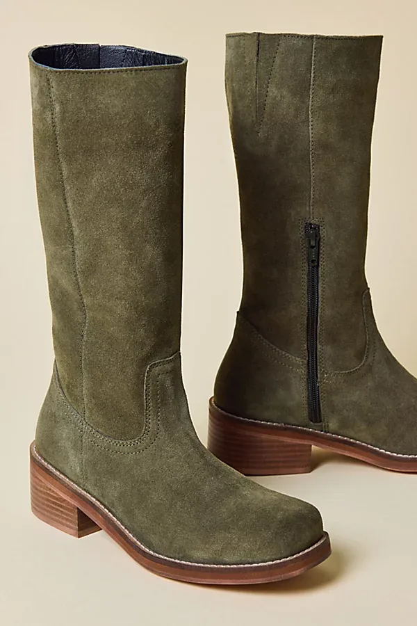 Urban Outfitters UO Suede Slouch Boots in Olive, Women's at Urban Outfitters
