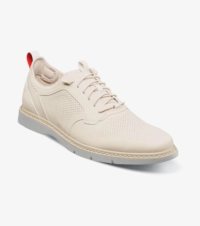 Stacy Adams Shoes Synchro Plain Toe Elastic Lace Up Cream Size 10