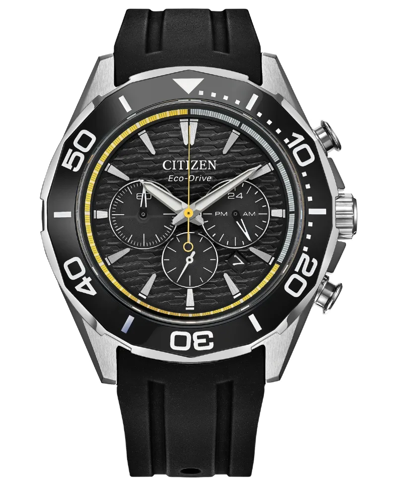 Citizen Men's Endeavor Chronograph Black Strap Watch, 43mm - Black