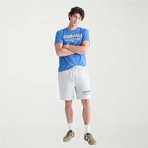 AEROPOSTALE Fleece Mens 7" Drawstring Waist Pull-On Short, Xx-large, Gray