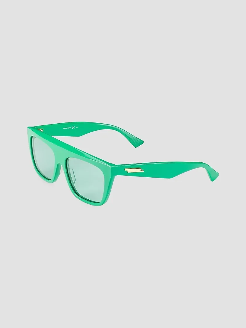 Bottega Veneta Men's 57MM Flat-Top Mask Sunglasses - Green Green Green