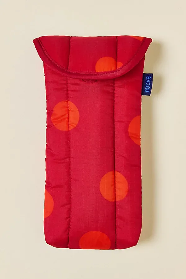 BAGGU Puffy Printed Glasses Sleeve in Red Polka Dot, Women's at Urban Outfitters