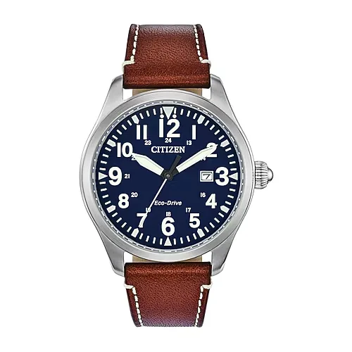 Citizen Chandler Mens Brown Leather Strap Watch Bm6838-17l, One Size