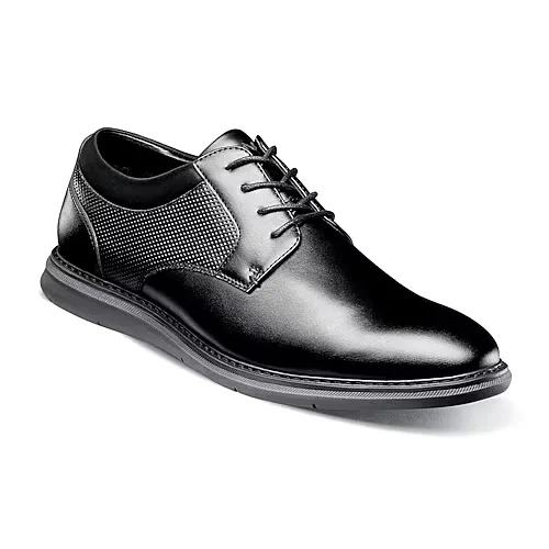 Nunn Bush Chase Plain Toe Mens Round Closed Toe Oxford Shoes Wide Width, 10 1/2 Wide, Black
