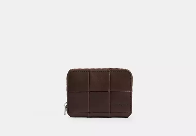 Zip Around Wallet In Checkerboard Upcrafted Leather