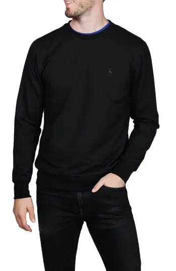 TailorByrd Fleece Crewneck Sweater in Black at Nordstrom Rack, Size X-Large