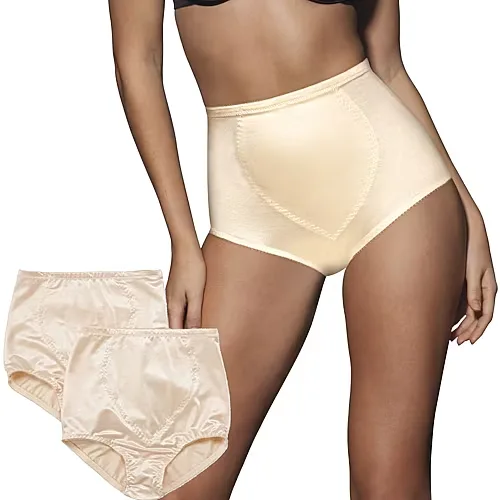 Bali Tummy Panel Firm 2-Pack Control Briefs X710, Xx-large, Beige